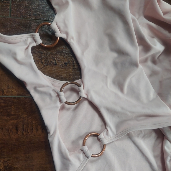 Aerie Rings One Piece Swimsuit Blush Size Large Long - Picture 5 of 11